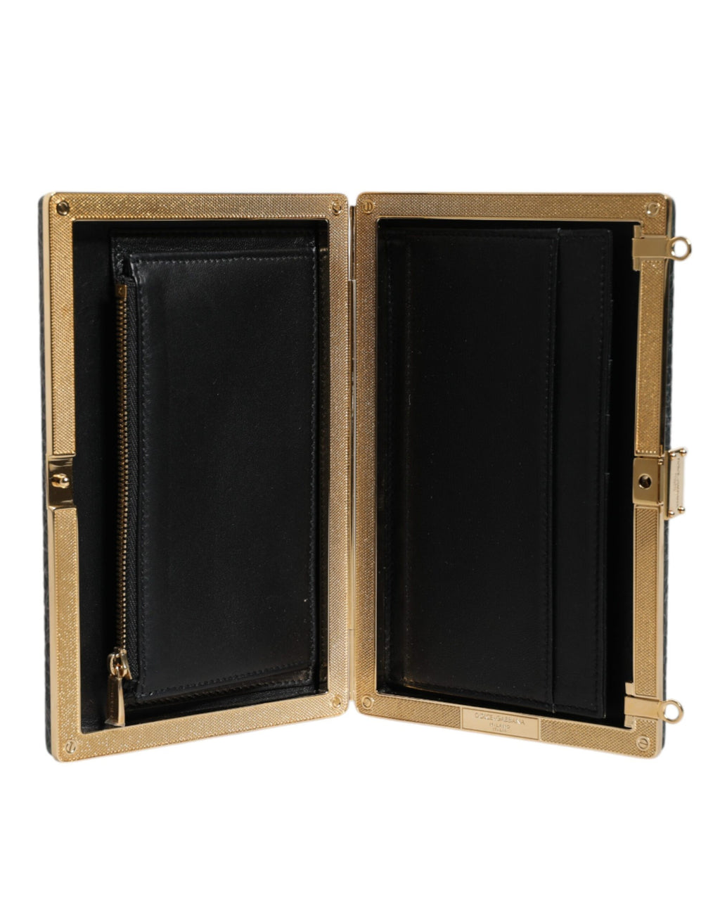 Dolce & Gabbana Borsa Clutch a Tracolla da Sera in Pelle Nera