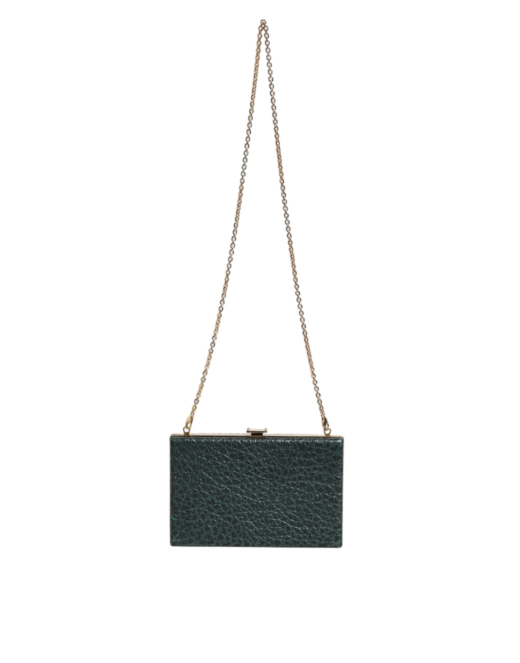 Dolce & Gabbana Borsa Clutch a Tracolla da Sera in Pelle Nera