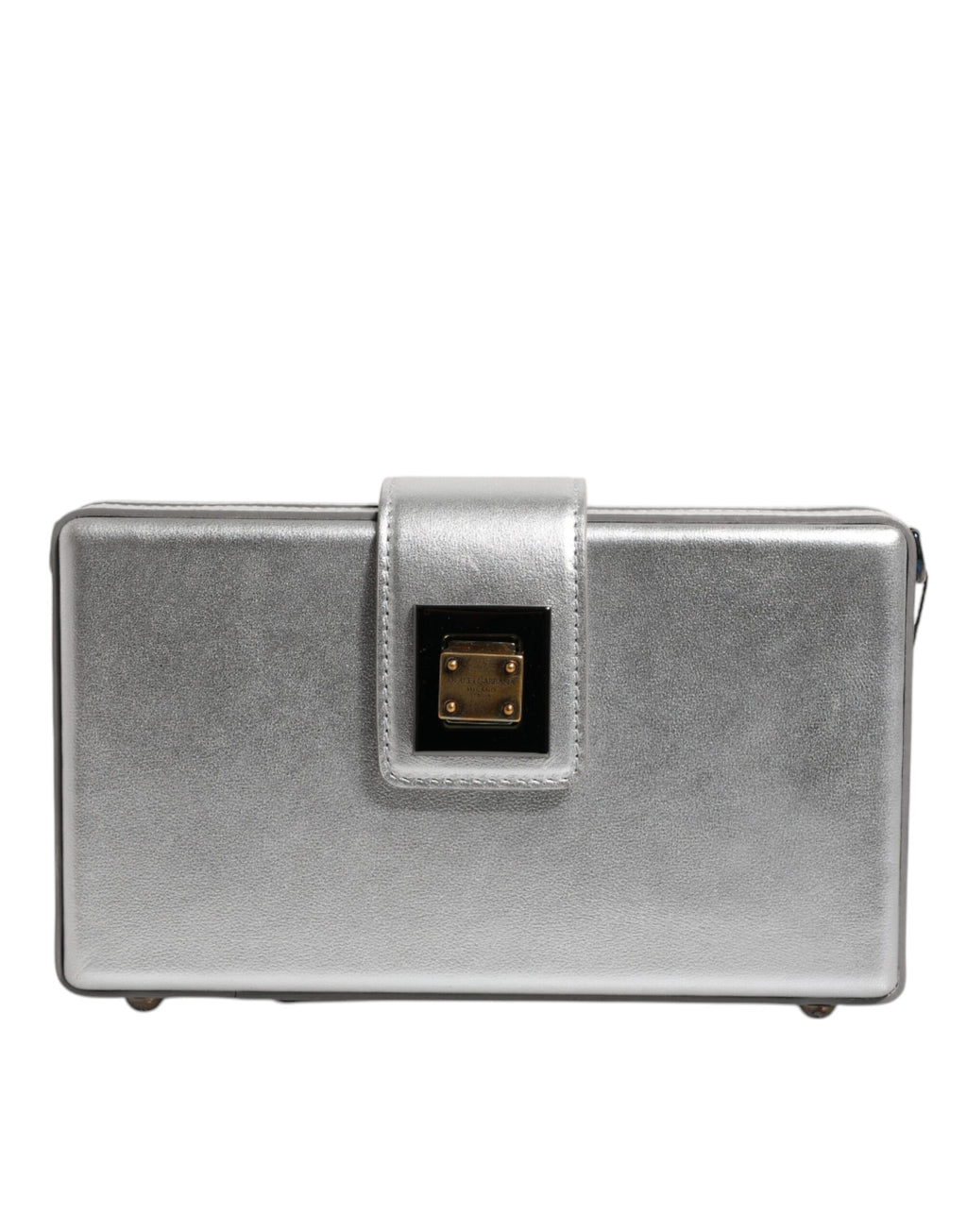 Borsa a tracolla Dolce & Gabbana DG BOX in pelle argento metallizzato