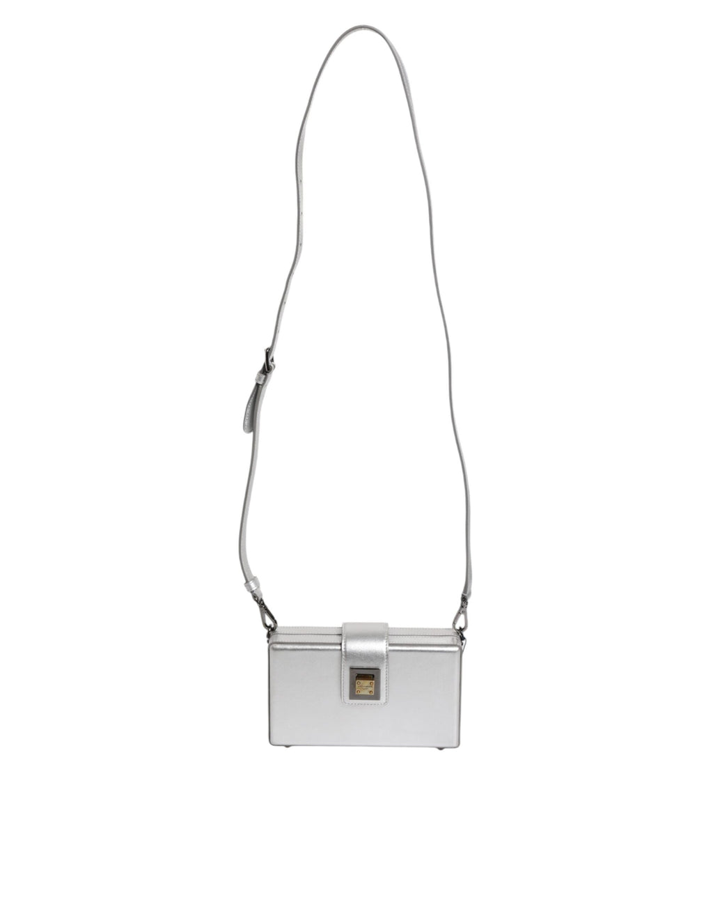 Borsa a tracolla Dolce & Gabbana DG BOX in pelle argento metallizzato