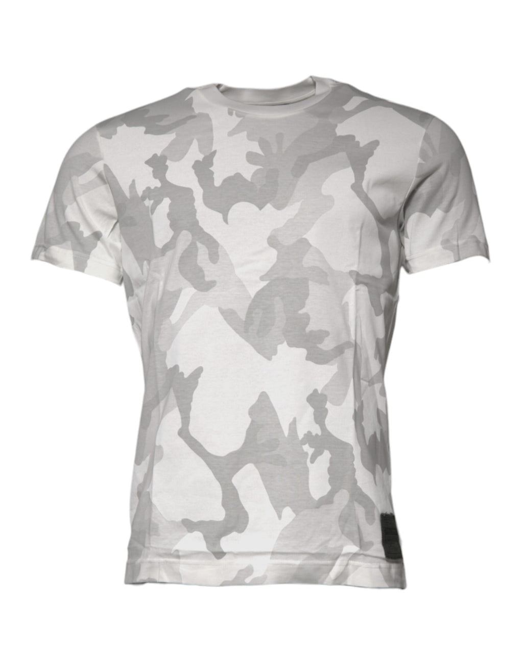 Dolce & Gabbana T-shirt girocollo in cotone mimetico bianco grigio