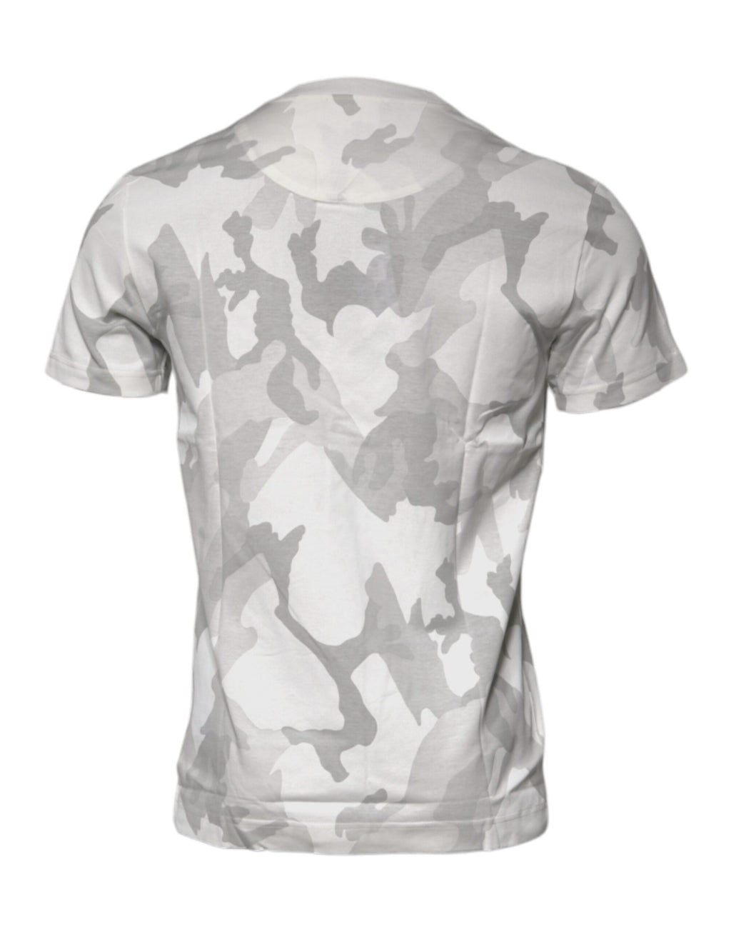 Dolce & Gabbana T-shirt girocollo in cotone mimetico bianco grigio