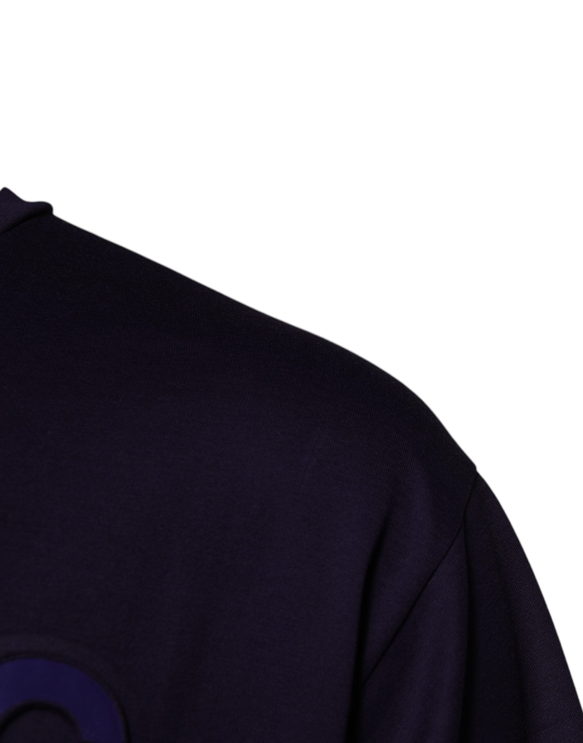 T-shirt girocollo in cotone blu navy con logo DG di Dolce & Gabbana