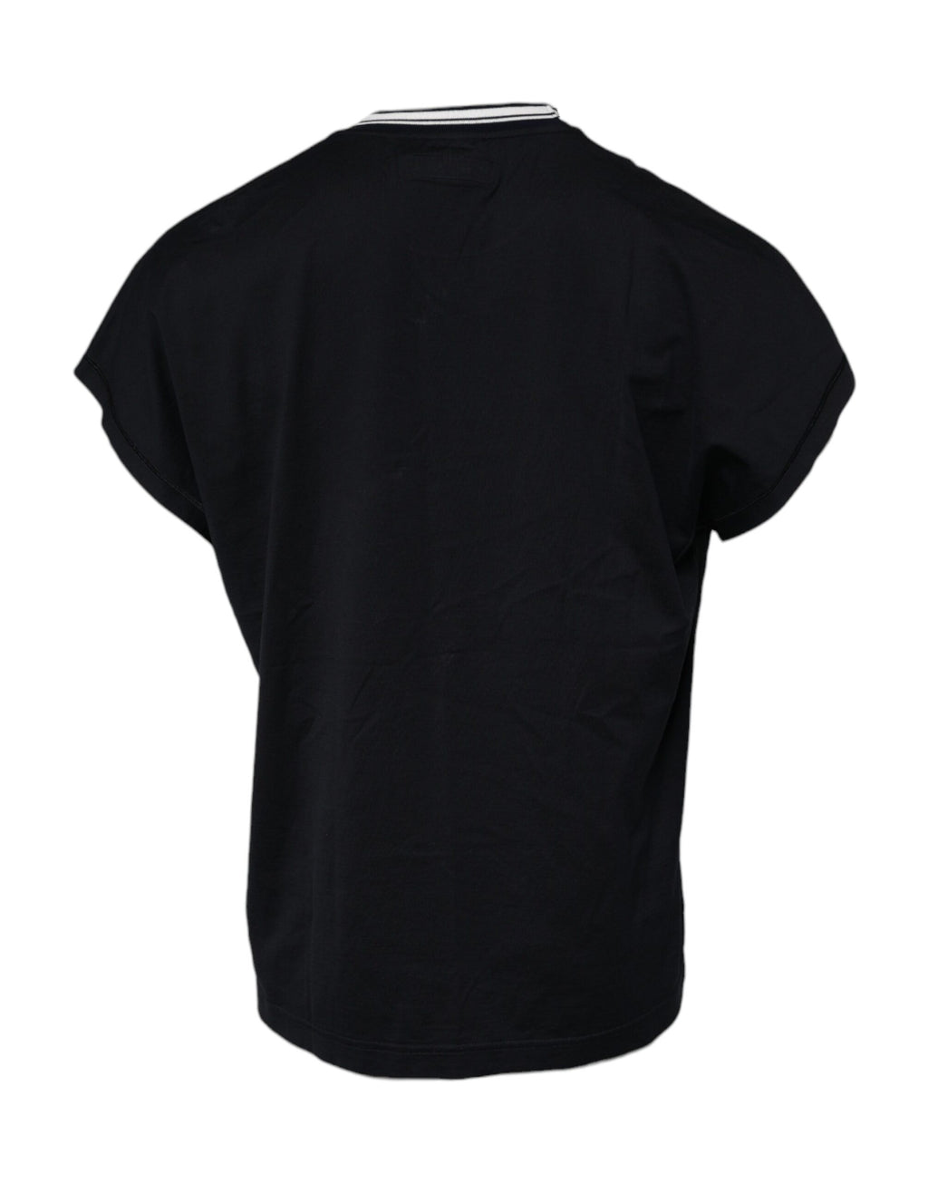 T-shirt Dolce & Gabbana girocollo in cotone con logo a corona blu scuro