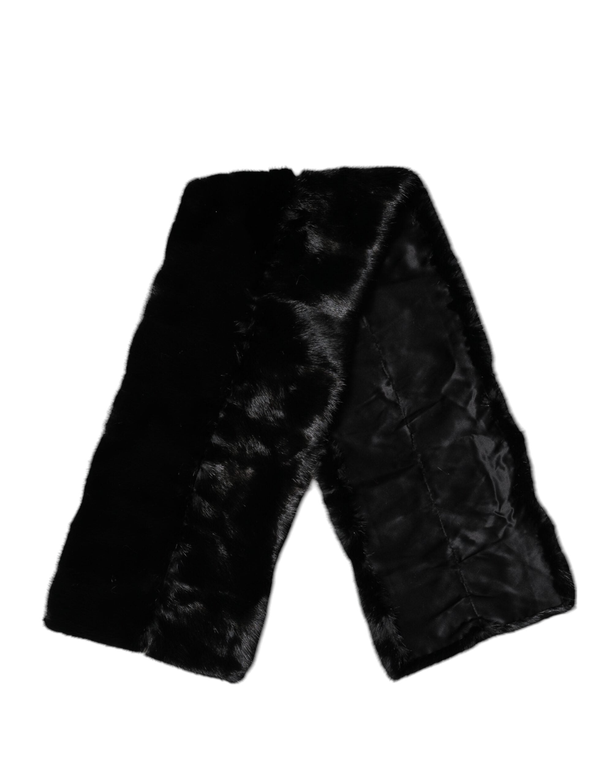 Sciarpa Dolce & Gabbana Nera in Pelliccia con Collo a Sciarpa Avvolgente