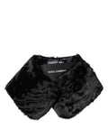 Dolce & Gabbana Scaldacollo Donna in Pelliccia d'Agnello Nera Sciarpa