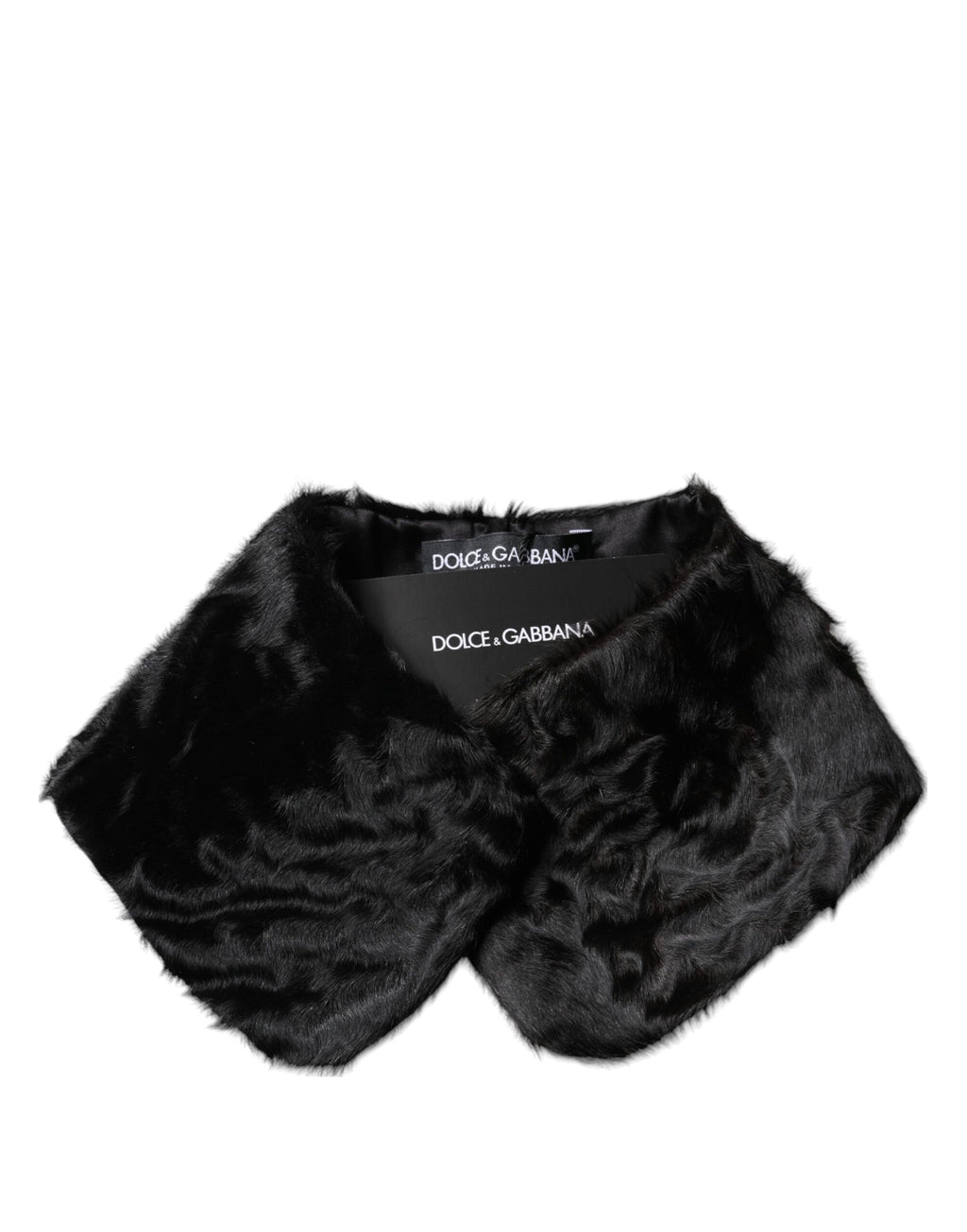 Dolce & Gabbana Scaldacollo Donna in Pelliccia d'Agnello Nera Sciarpa