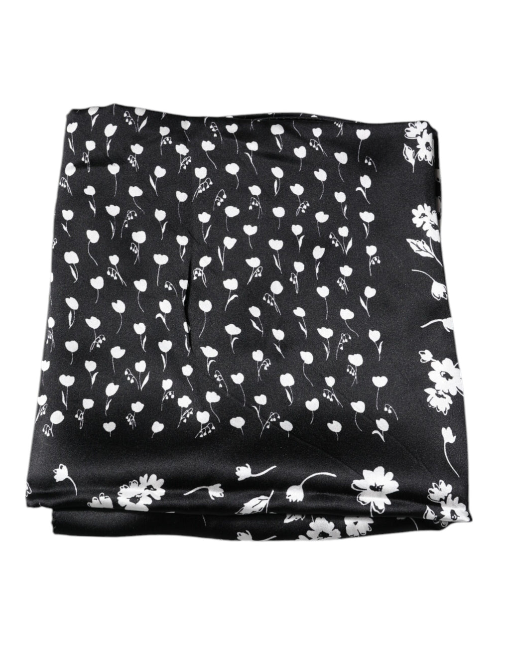 Dolce & Gabbana Sciarpa quadrata in seta nera a fantasia floreale