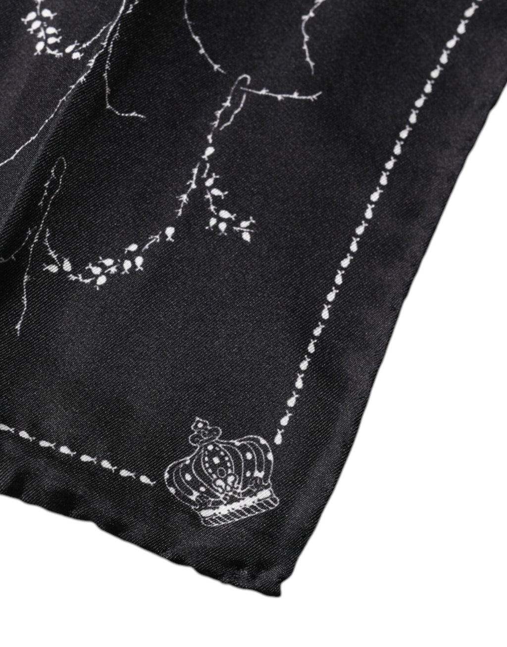 Sciarpa Fazzoletto in Seta Nera Fantasia Dolce & Gabbana