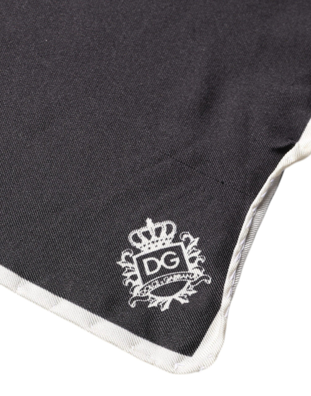 Fazzoletto/Sciarpa Quadrata Nera con Logo Corona Dolce & Gabbana