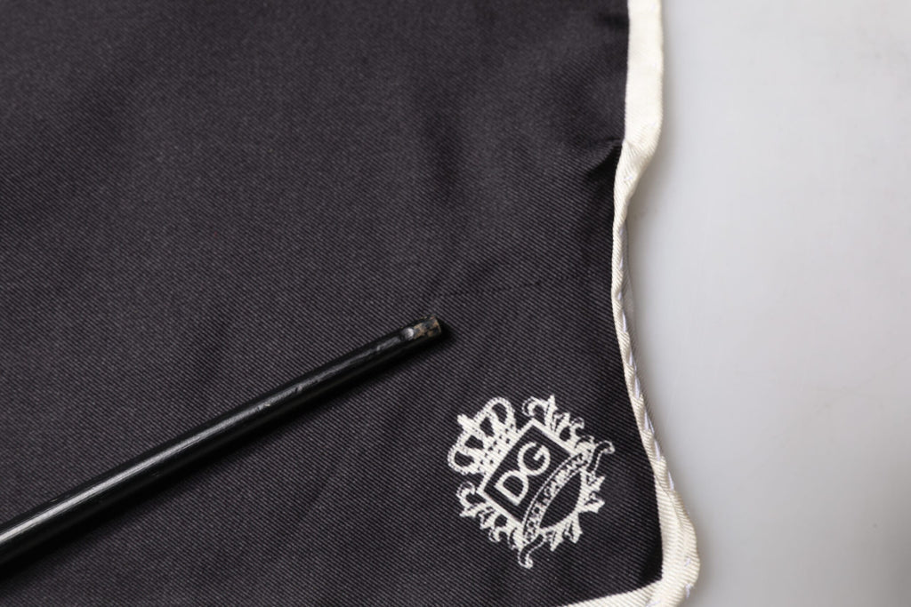 Fazzoletto/Sciarpa Quadrata Nera con Logo Corona Dolce & Gabbana