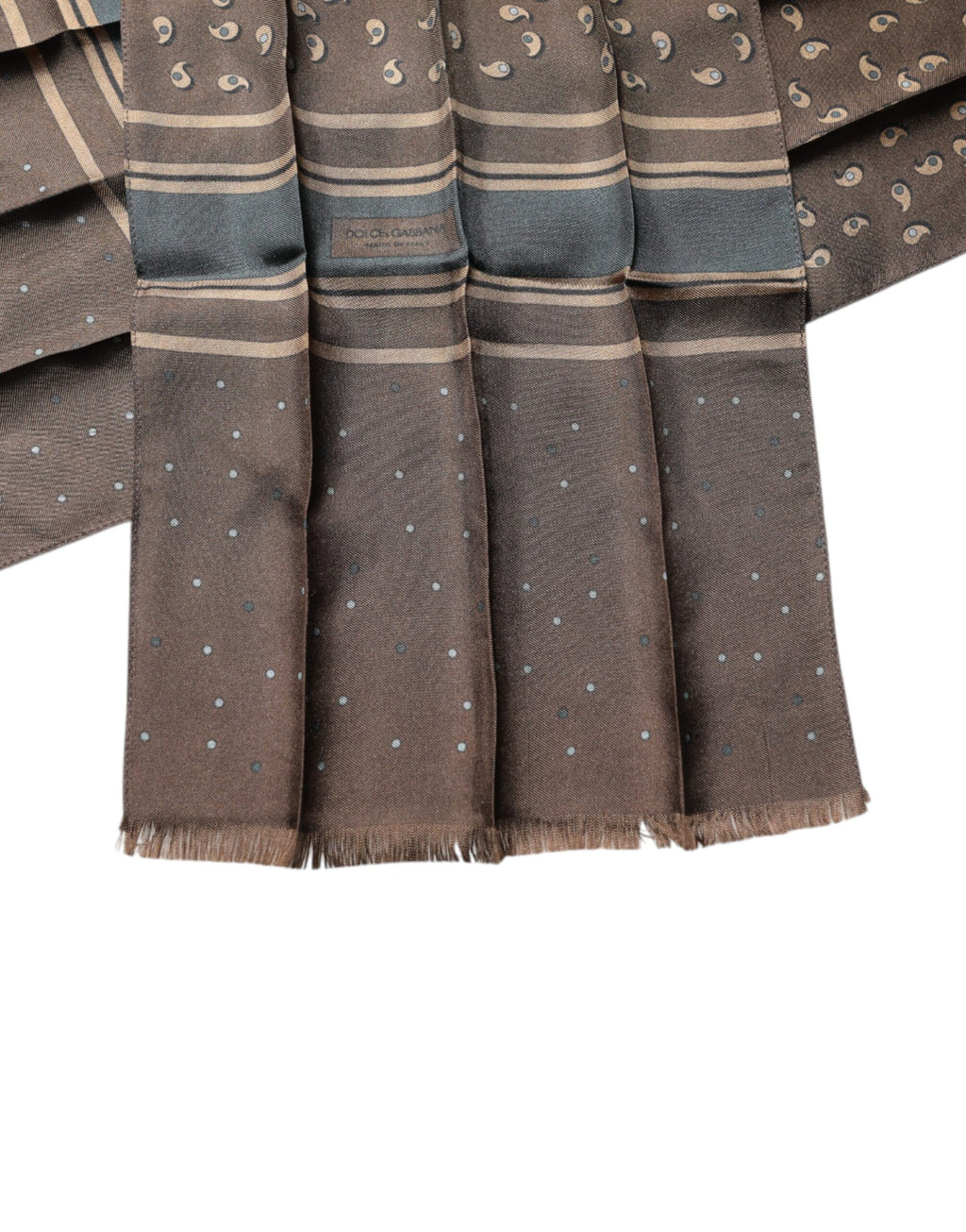 Sciarpa Dolce & Gabbana "Brown Fantasy" in seta con fascia da collo