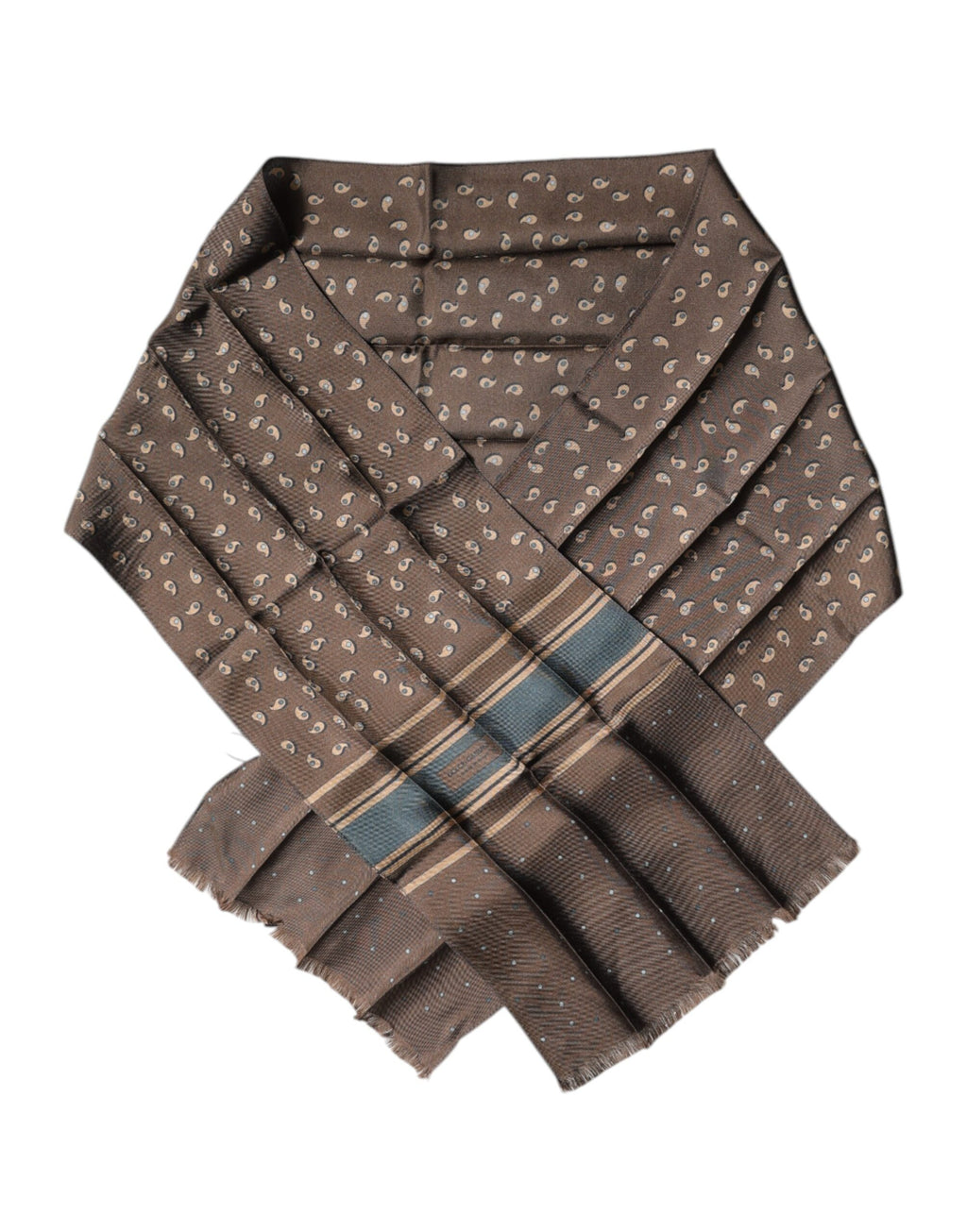 Sciarpa Dolce & Gabbana "Brown Fantasy" in seta con fascia da collo