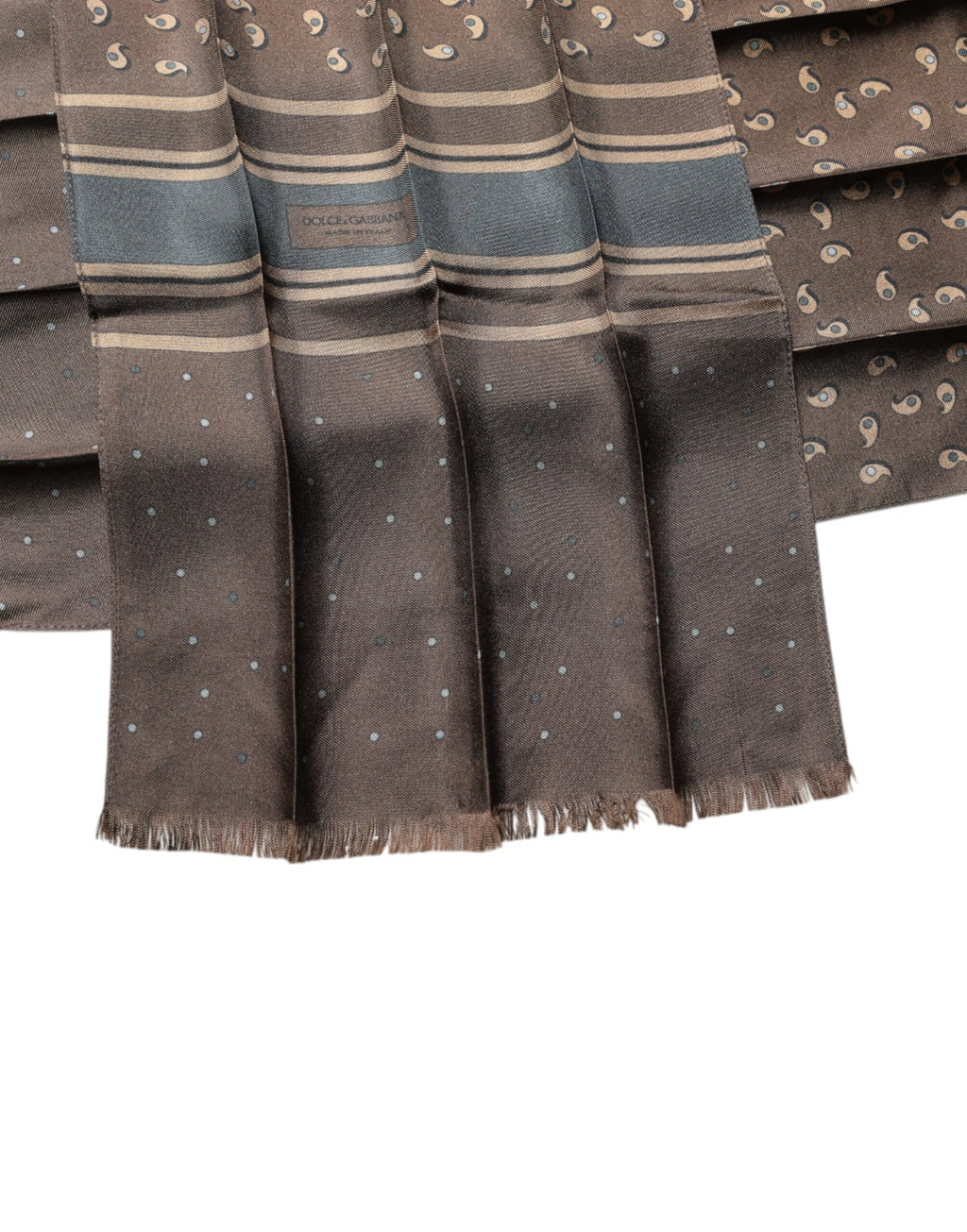 Sciarpa Dolce & Gabbana "Brown Fantasy" in seta con fascia da collo