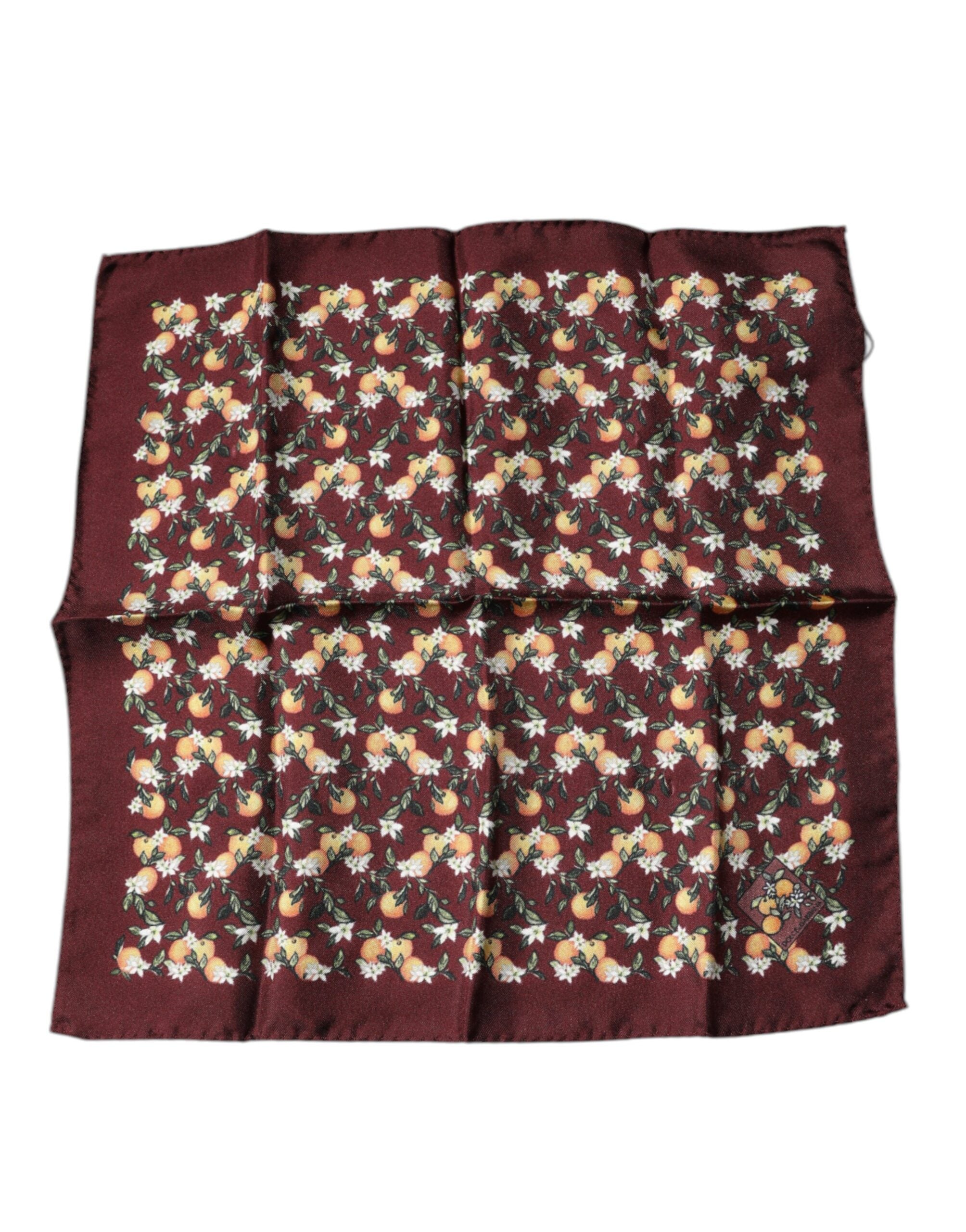 Fazzoletto Foulard Quadrato in Seta Dolce & Gabbana Arancio Bordeaux