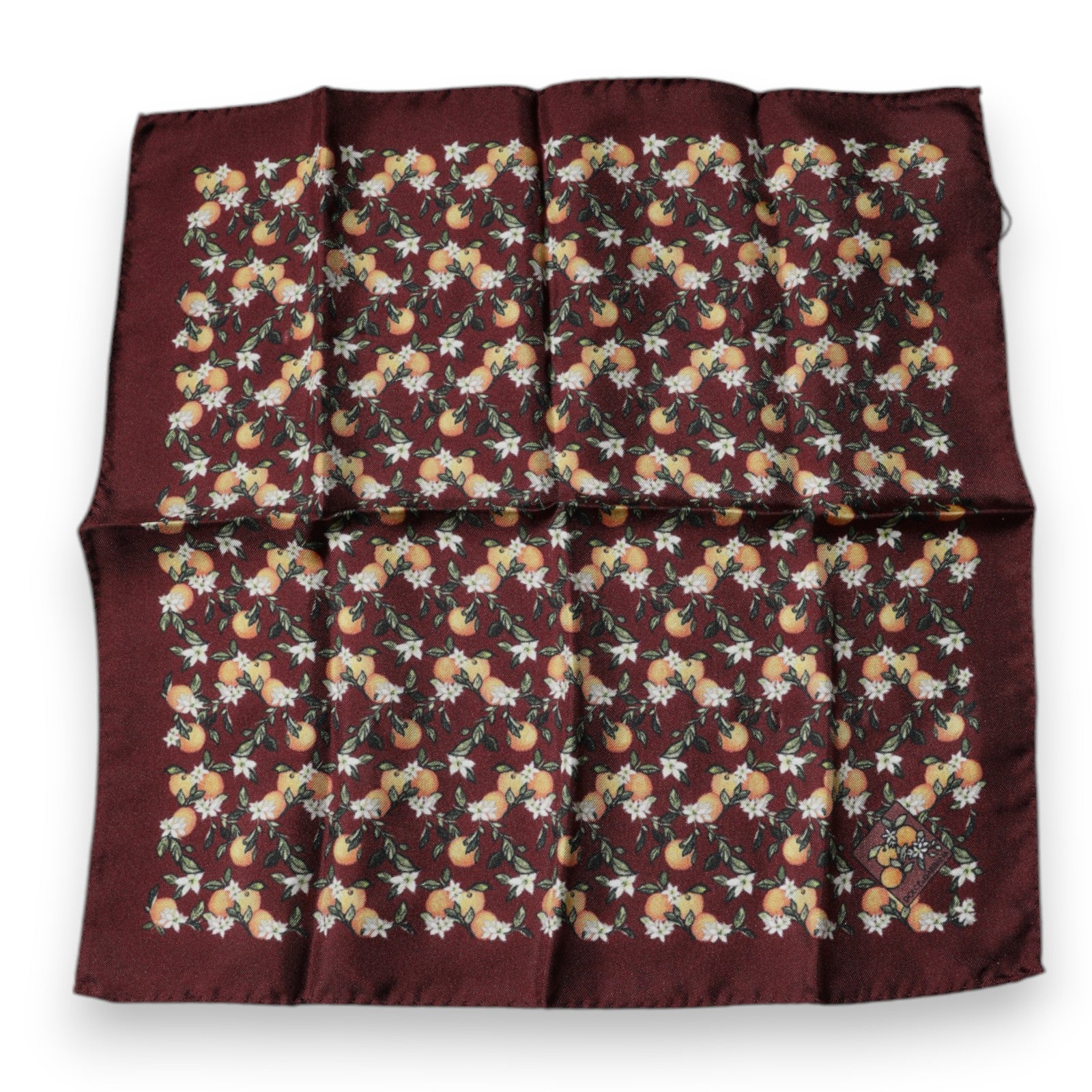 Fazzoletto Foulard Quadrato in Seta Dolce & Gabbana Arancio Bordeaux