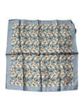 Fazzoletto foulard quadrato Dolce & Gabbana in seta grigio con arance