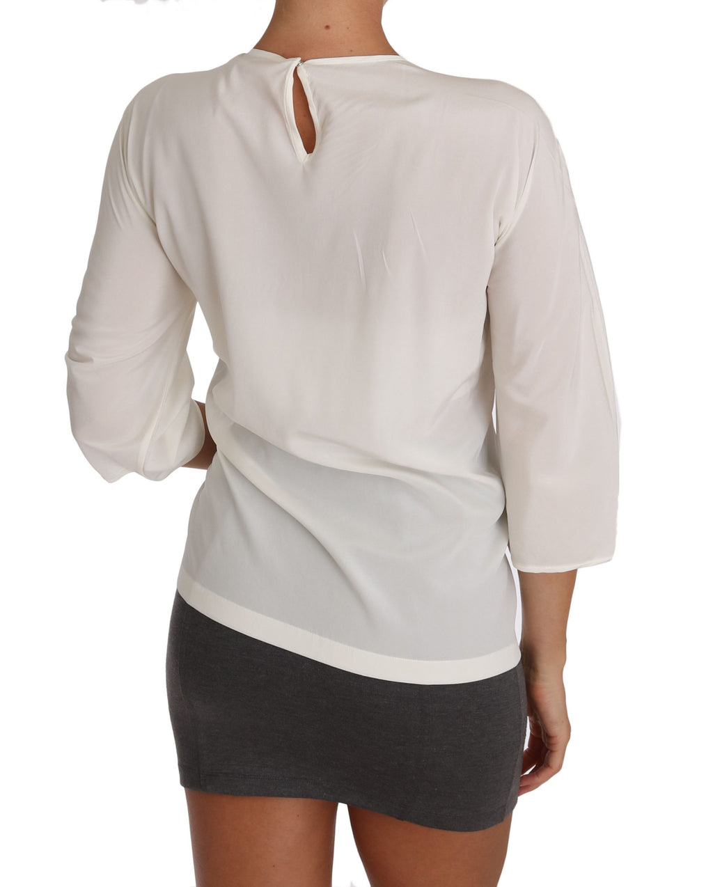 Dolce & Gabbana Camicia T-shirt #dgfamily in seta bianca