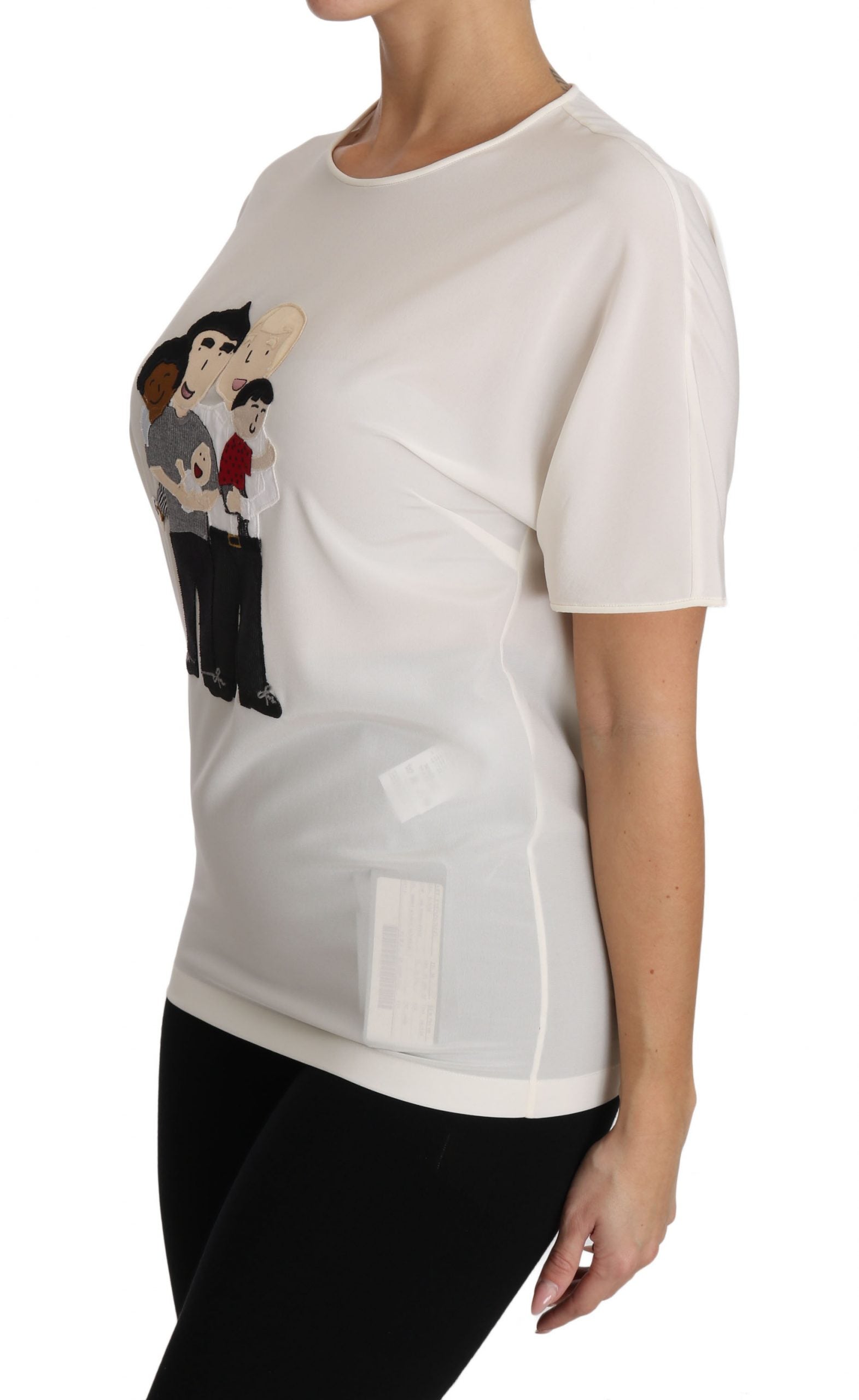 T-shirt Dolce & Gabbana in seta elasticizzata bianca #dgfamily