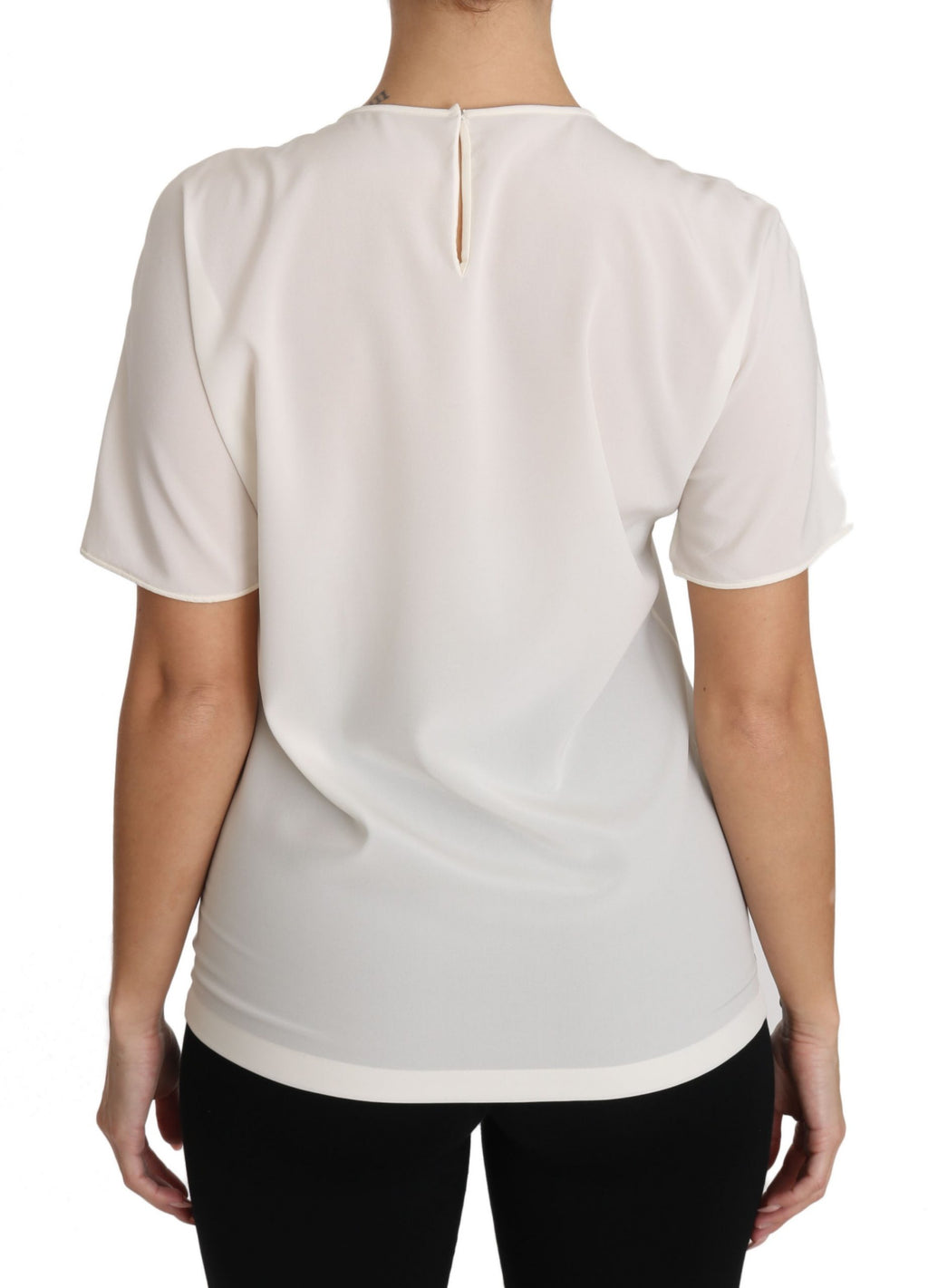 T-shirt Dolce & Gabbana in seta elasticizzata bianca #dgfamily