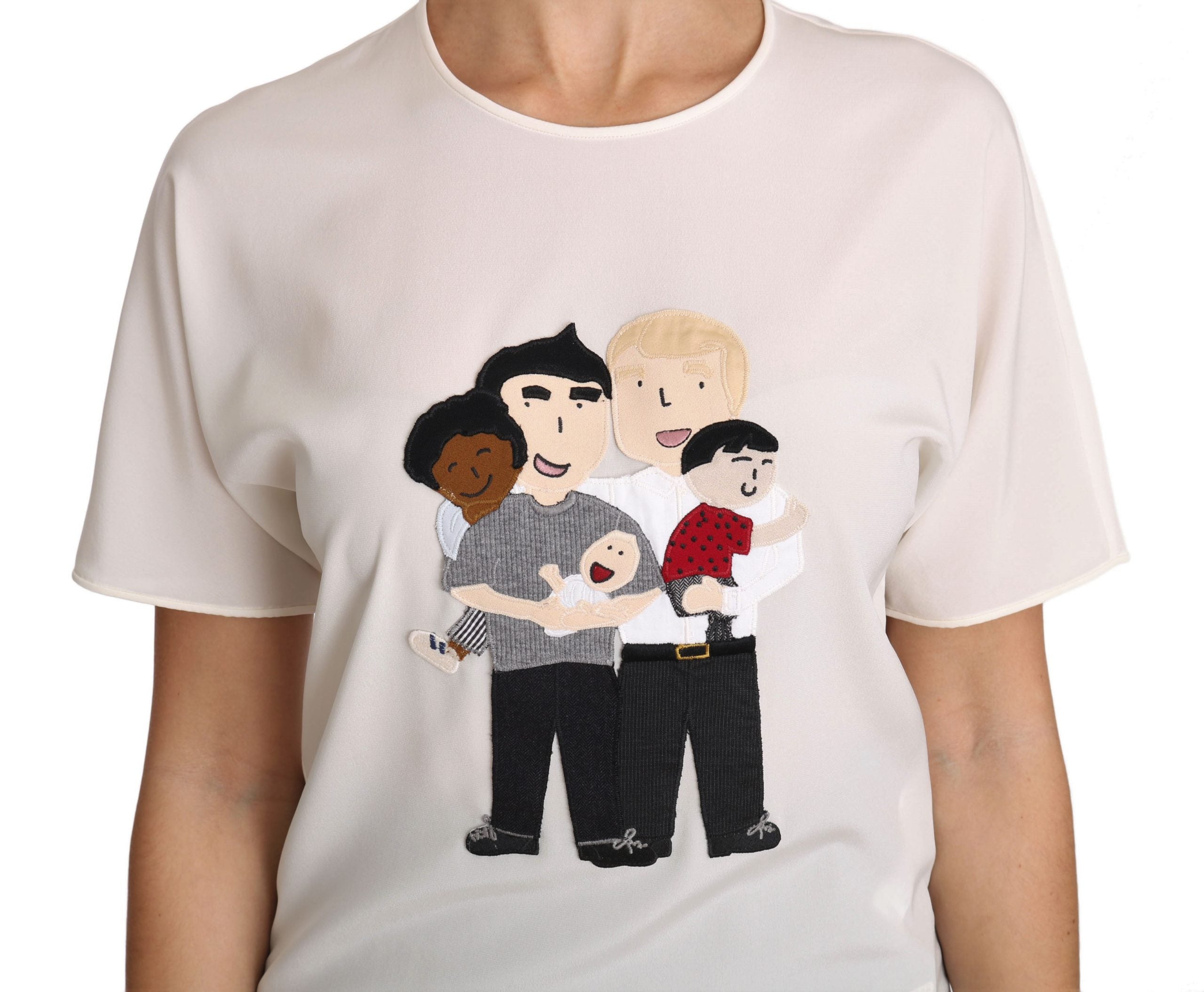 T-shirt Dolce & Gabbana in seta elasticizzata bianca #dgfamily