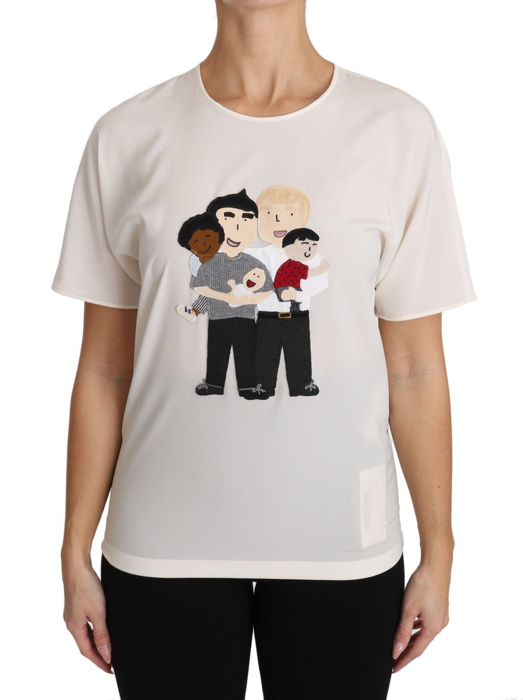 T-shirt Dolce & Gabbana in seta elasticizzata bianca #dgfamily