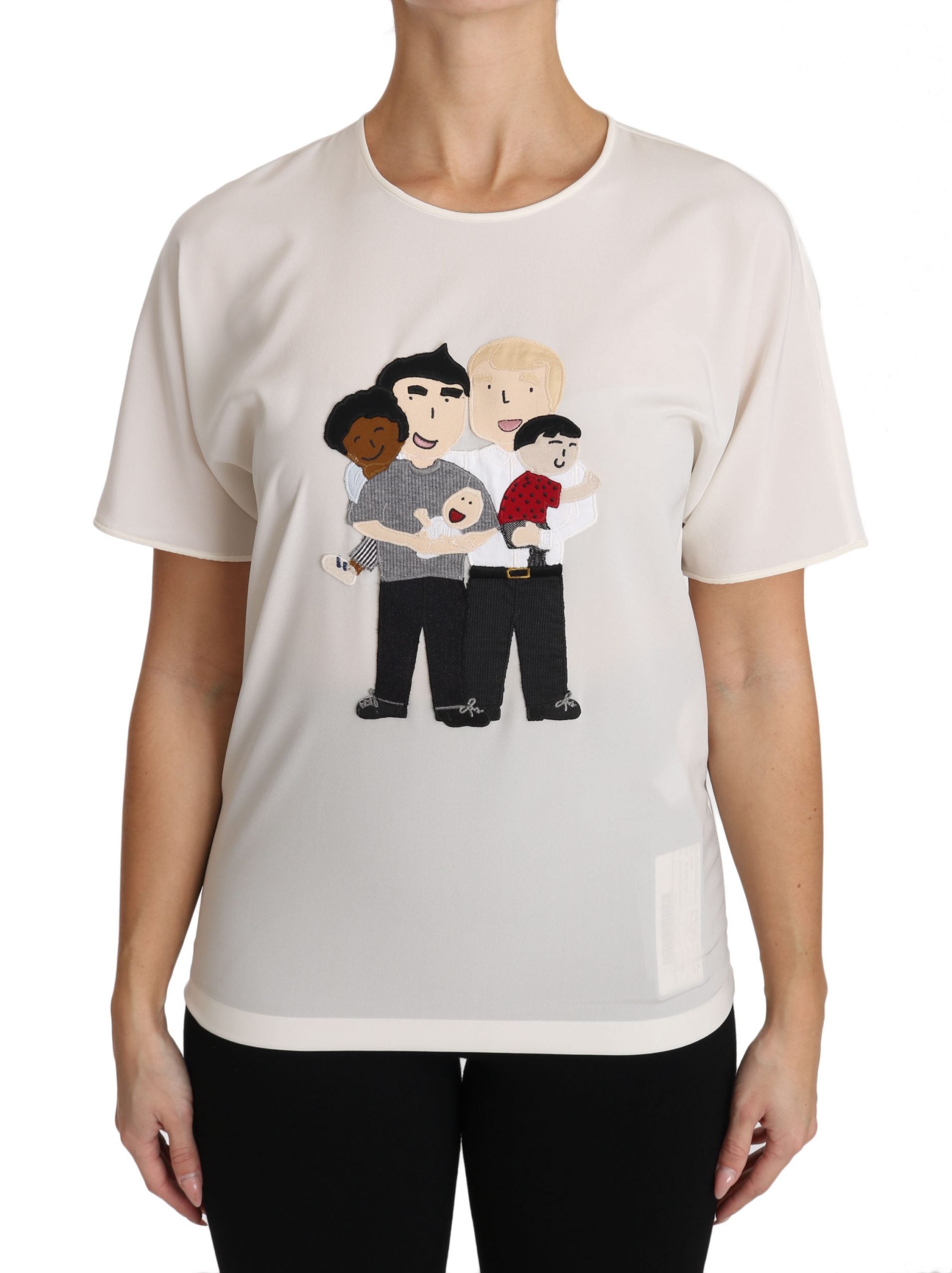 T-shirt Dolce & Gabbana in seta elasticizzata bianca #dgfamily