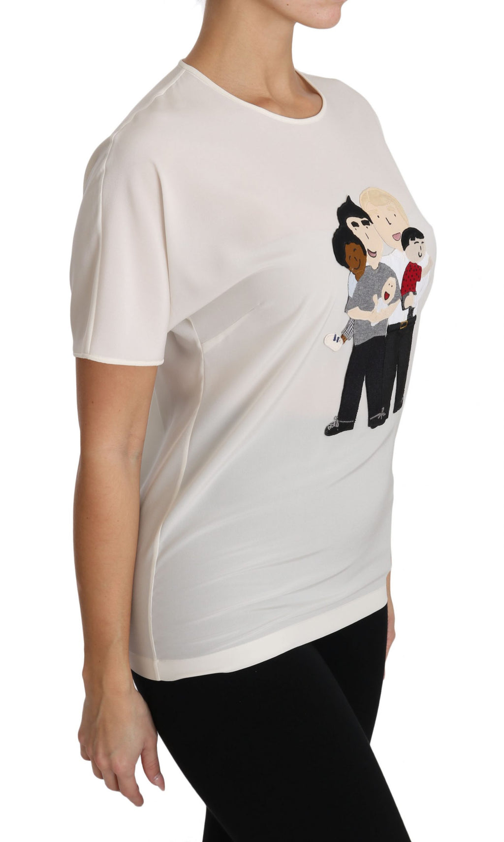 T-shirt Dolce & Gabbana in seta elasticizzata bianca #dgfamily