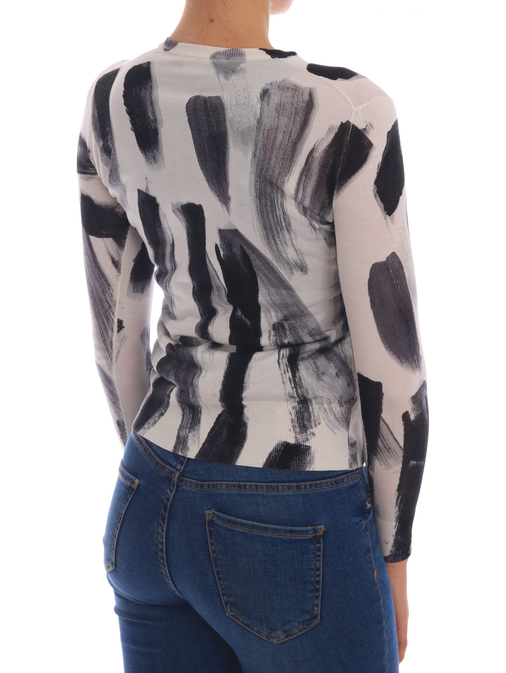Cardigan leggero in seta con motivo "pennellata" Dolce & Gabbana