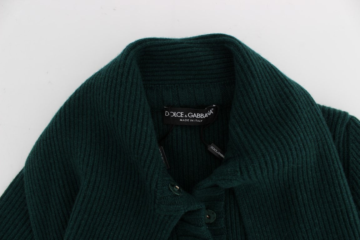 Cardigan in cashmere lavorato a maglia verde Dolce & Gabbana