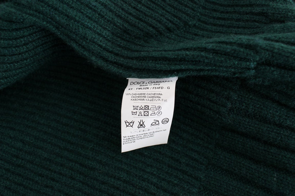 Cardigan in cashmere lavorato a maglia verde Dolce & Gabbana