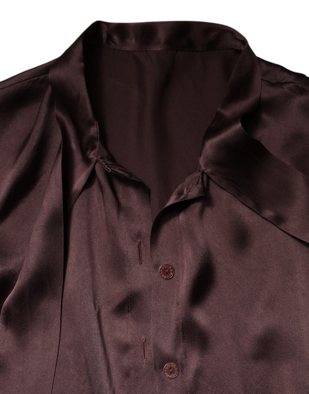 Blusa a maniche lunghe con colletto Ascot marrone Dolce & Gabbana