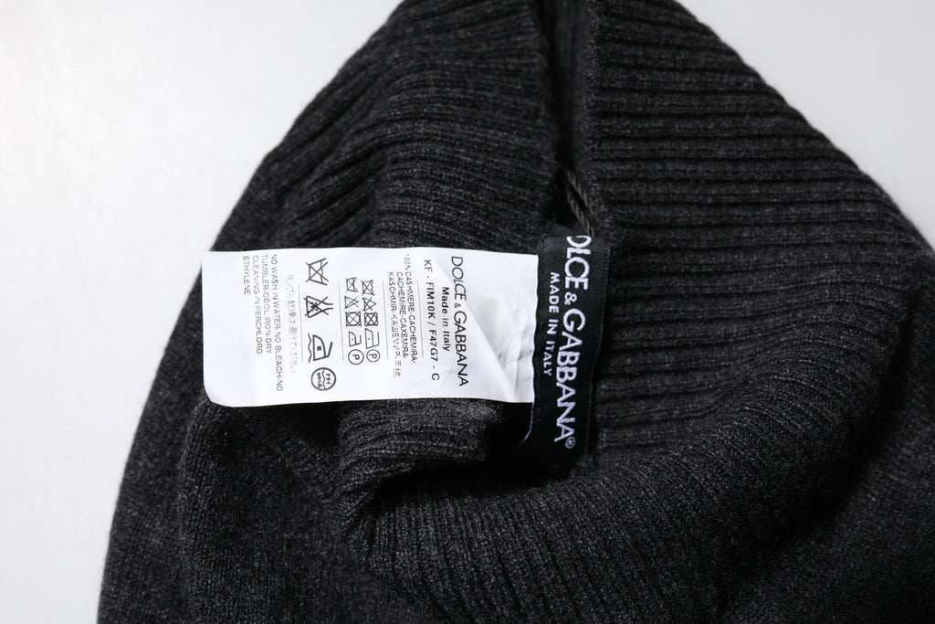 Scaldacollo foulard in cashmere nero a maglia Dolce & Gabbana