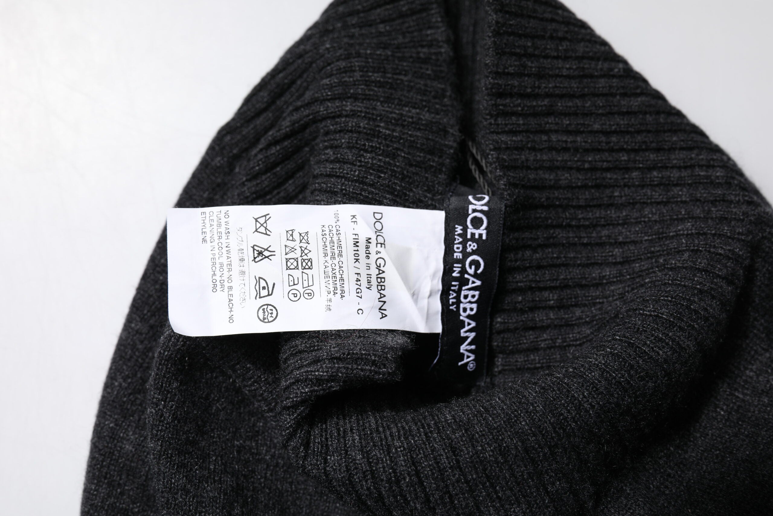 Scaldacollo foulard in cashmere nero a maglia Dolce & Gabbana