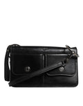 Borsa a tracolla/borsa a tracolla Dolce & Gabbana in pelle nera con logo