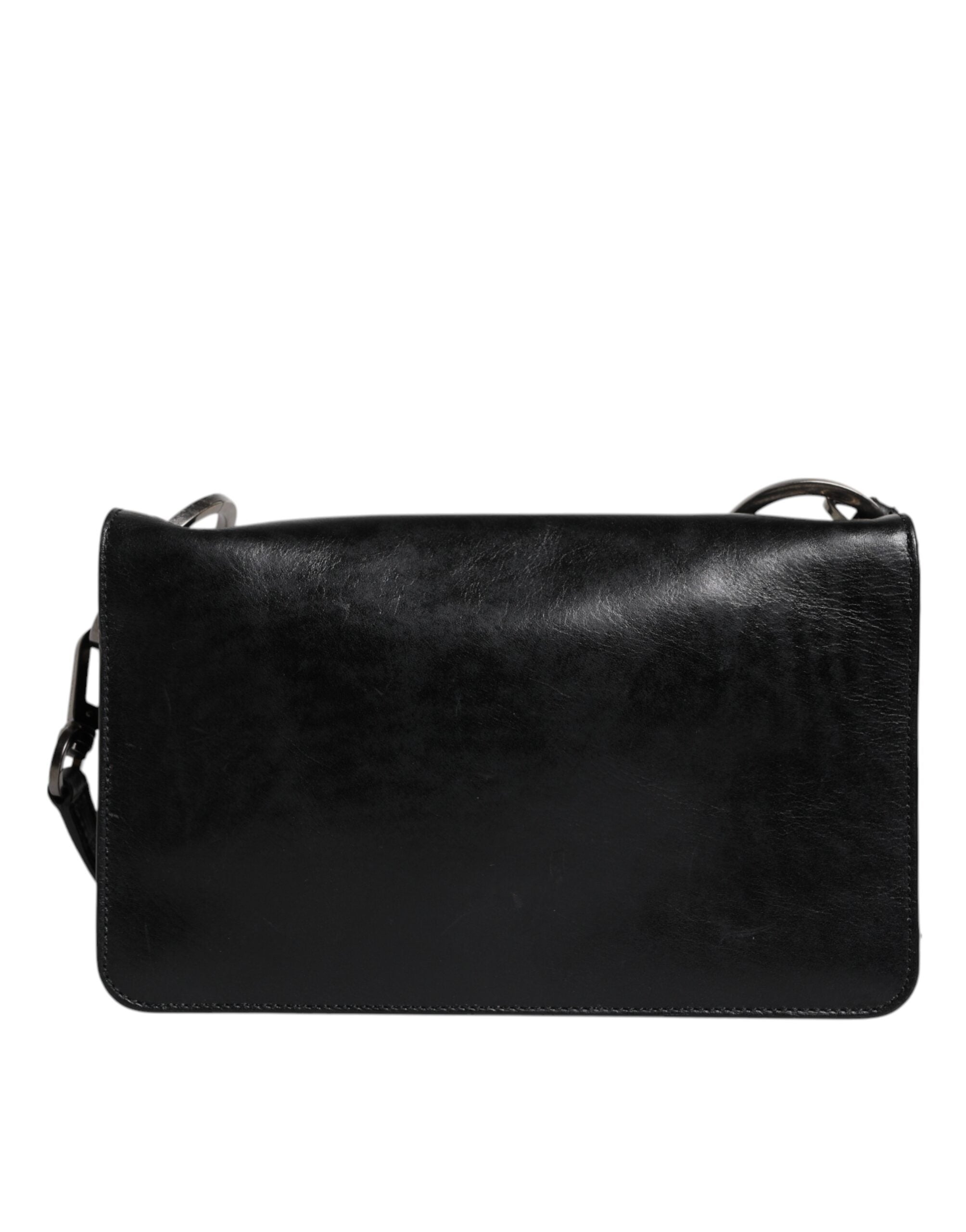 Borsa a tracolla/borsa a tracolla Dolce & Gabbana in pelle nera con logo
