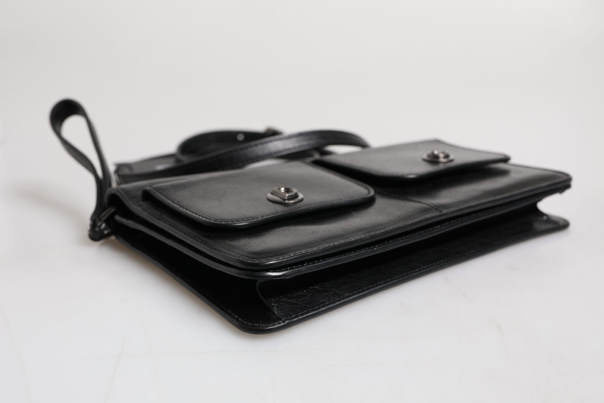 Borsa a tracolla/borsa a tracolla Dolce & Gabbana in pelle nera con logo