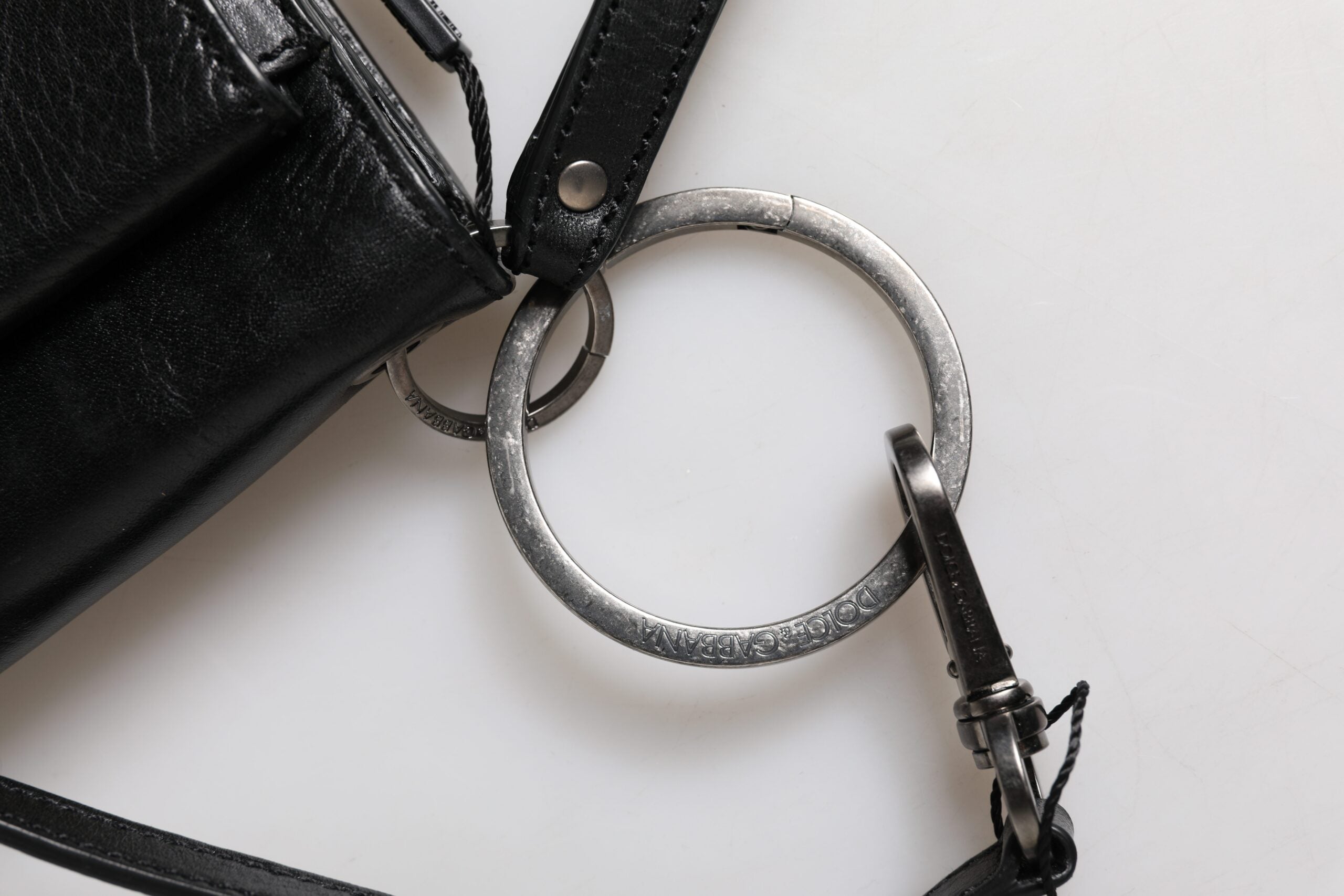 Borsa a tracolla/borsa a tracolla Dolce & Gabbana in pelle nera con logo