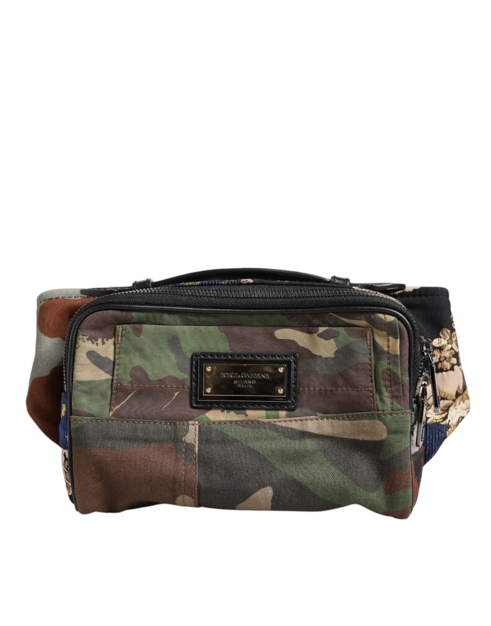 Borsello marsupio Dolce & Gabbana multicolore con logo patchwork mimetico in vita
