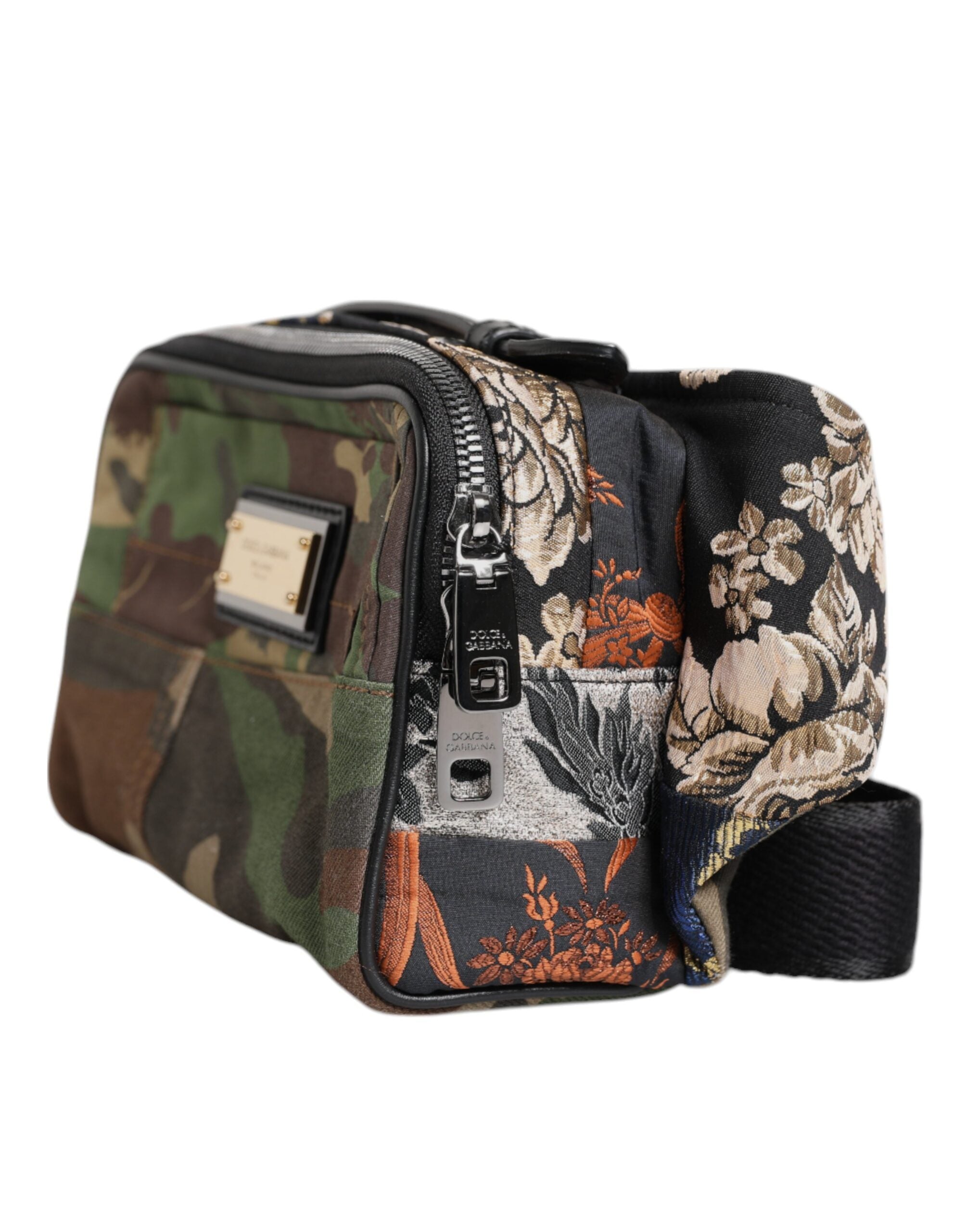 Borsello marsupio Dolce & Gabbana multicolore con logo patchwork mimetico in vita