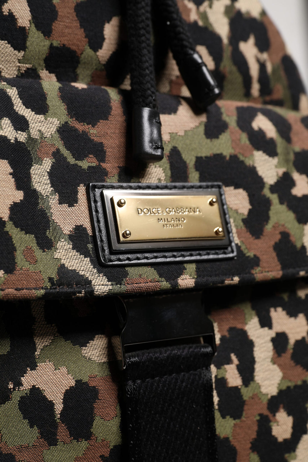 Dolce & Gabbana Borsa a secchiello a spalla in cotone leopardato multicolore