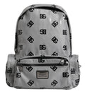 Zaino Dolce & Gabbana in poliestere grigio nero con placca logo DG