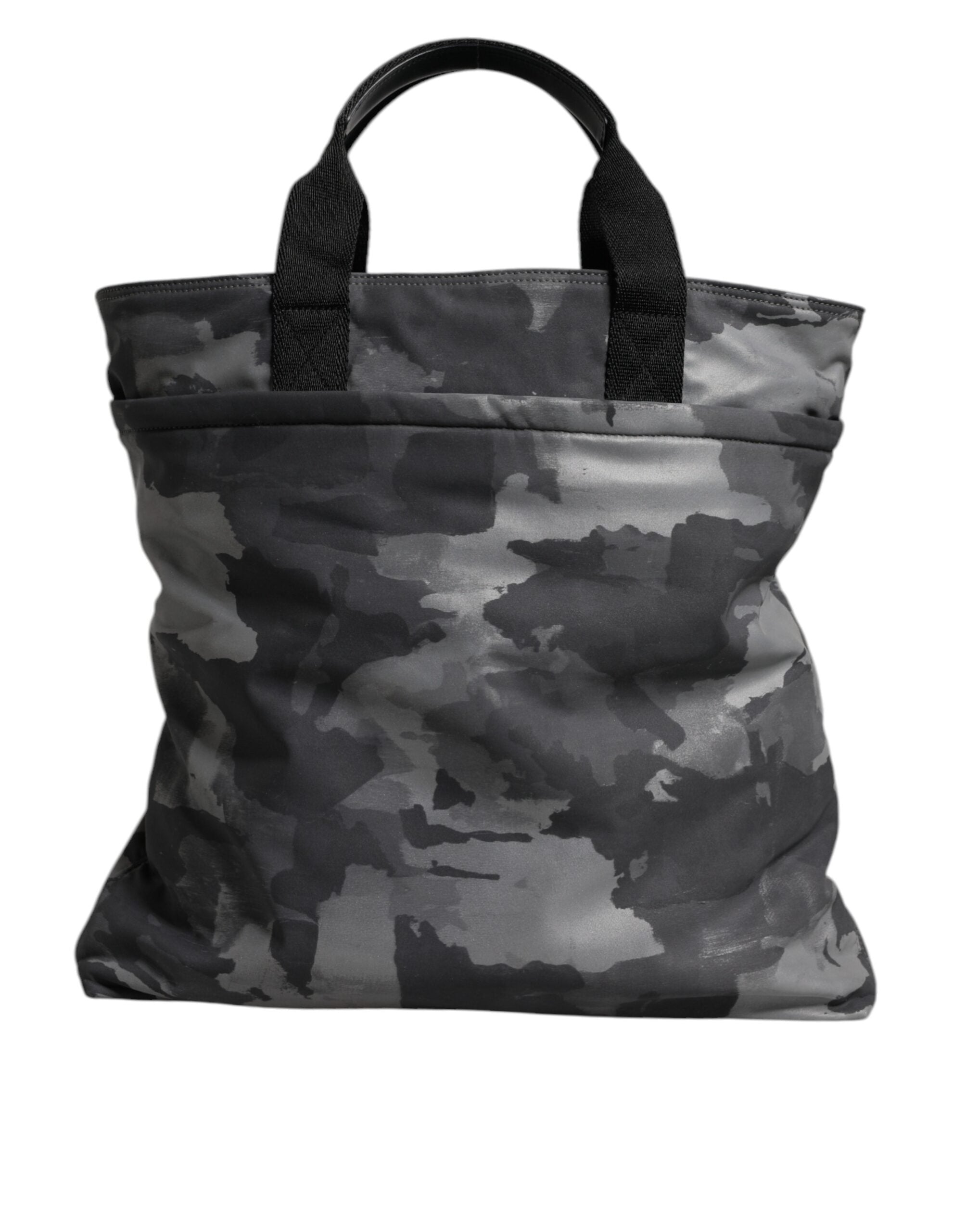 Borsa Dolce & Gabbana con tracolla mimetica nera e placca logo