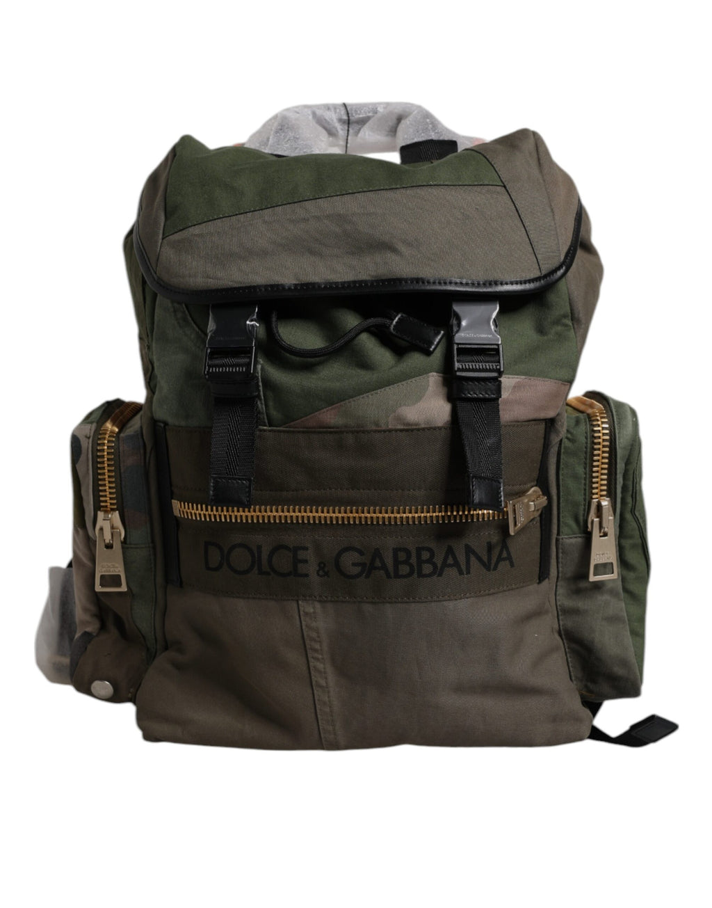 Zaino da Viaggio Patchwork Verde Militare Dolce & Gabbana