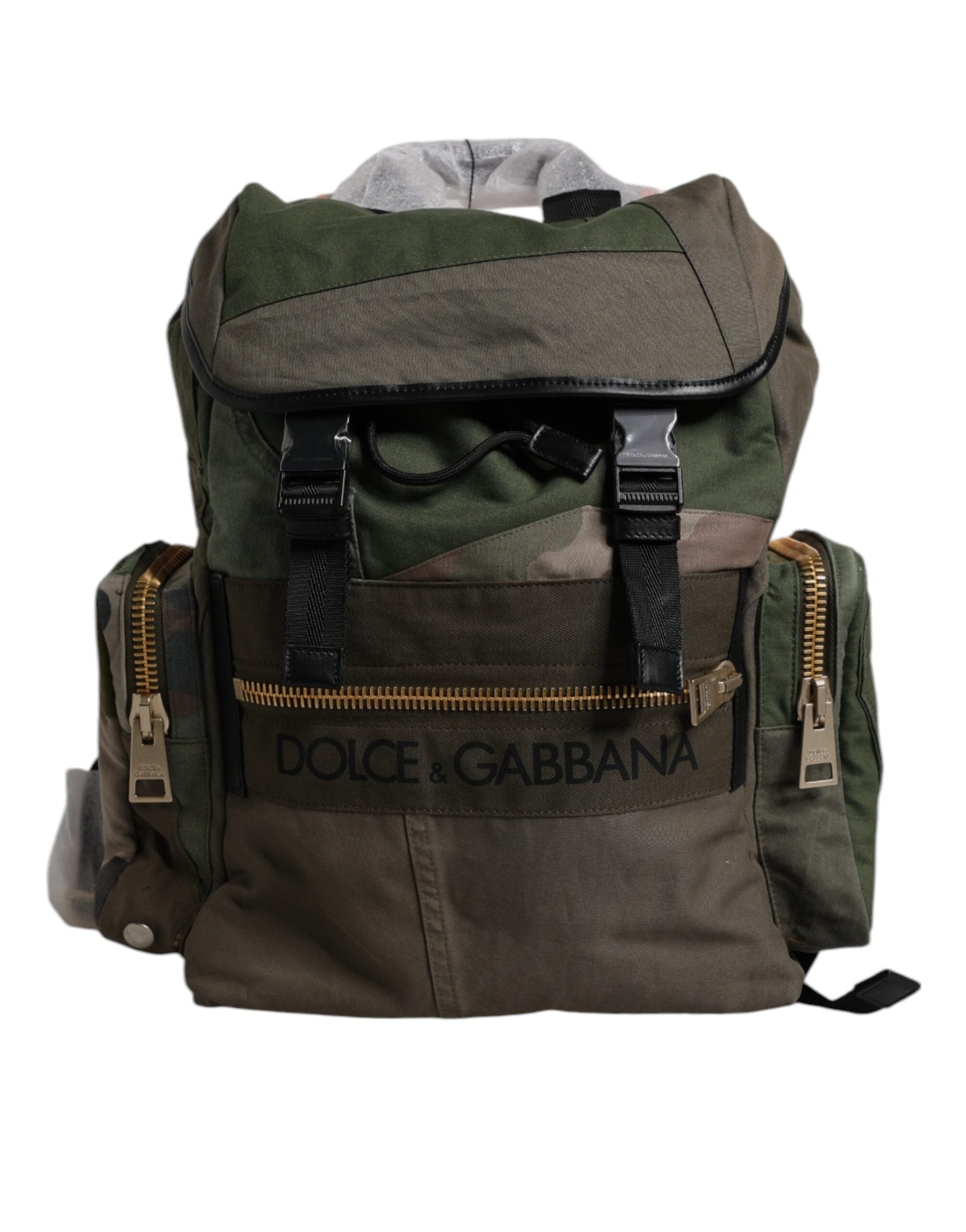 Zaino da Viaggio Patchwork Verde Militare Dolce & Gabbana