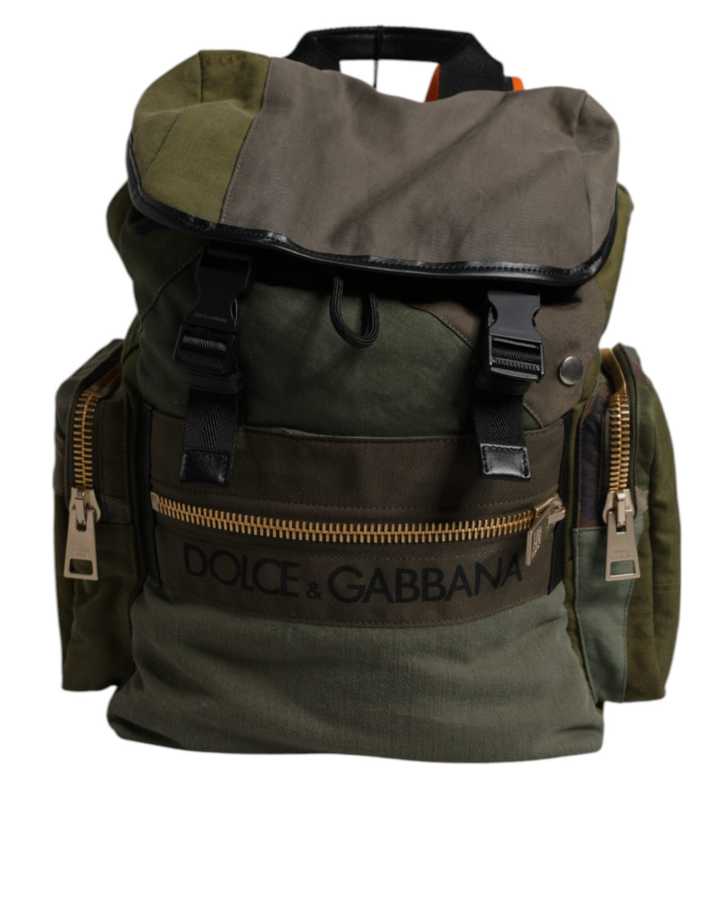 Zaino da viaggio Dolce & Gabbana patchwork verde militare