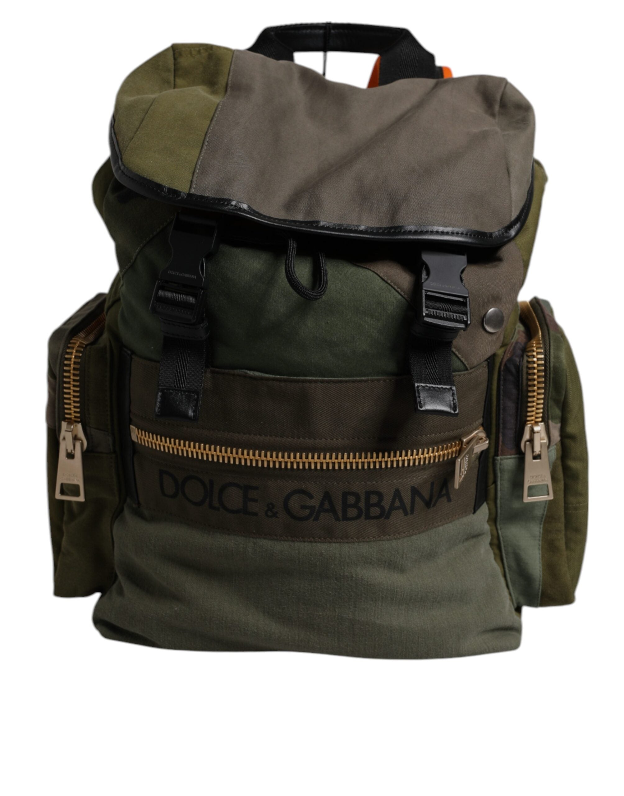 Zaino da viaggio Dolce & Gabbana patchwork verde militare