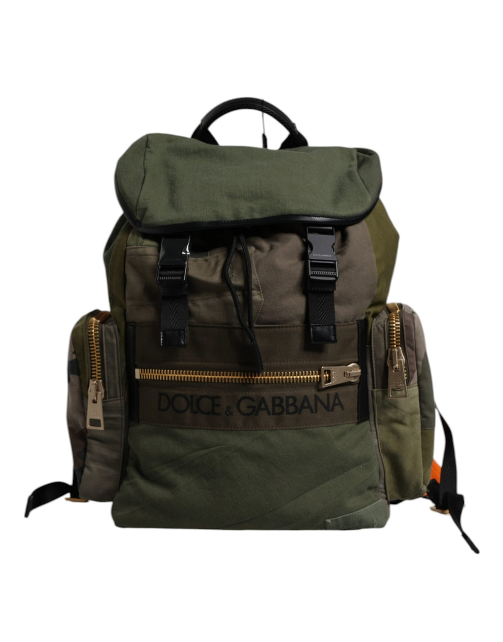 Zaino da viaggio Dolce & Gabbana patchwork verde militare