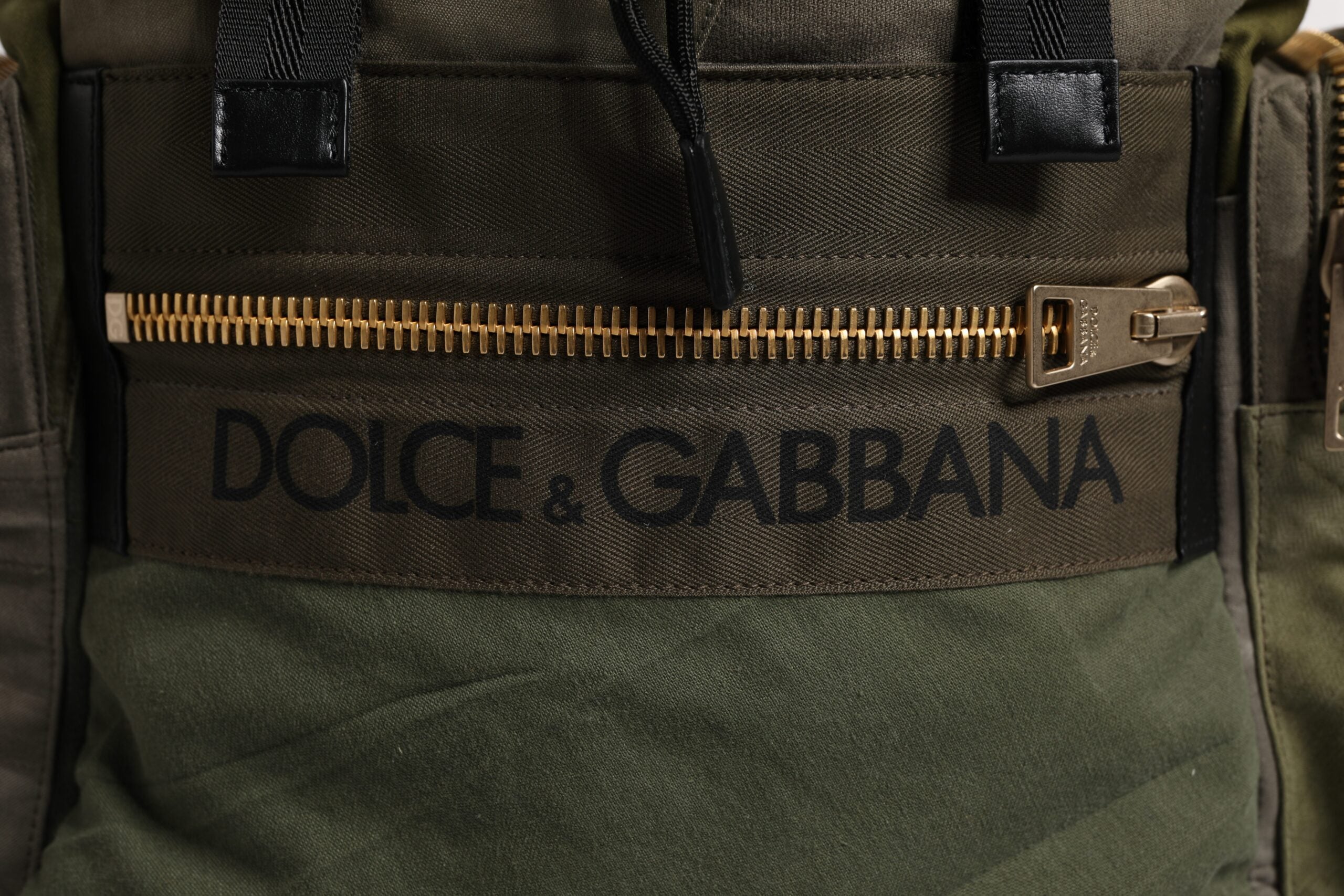 Zaino da viaggio Dolce & Gabbana patchwork verde militare