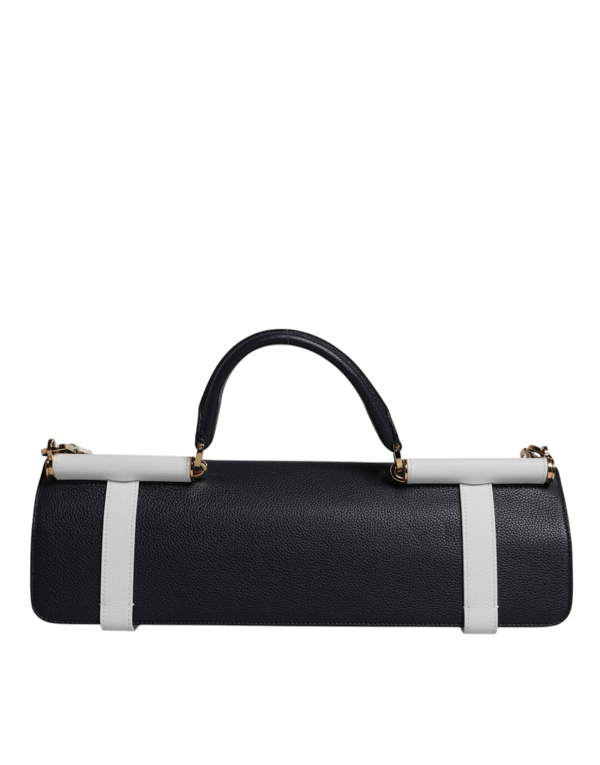 Borsa a tracolla Dolce & Gabbana in pelle di vitello blu e bianca